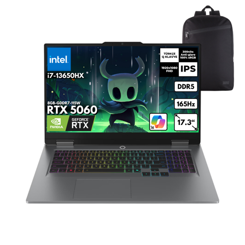 LOQ 17IRX10 i7-13650HX 32-GBDDR5 2 TBSSD RTX5060 17.3" Win11 Home +S.Çantası 83JH00CNTRHMF37