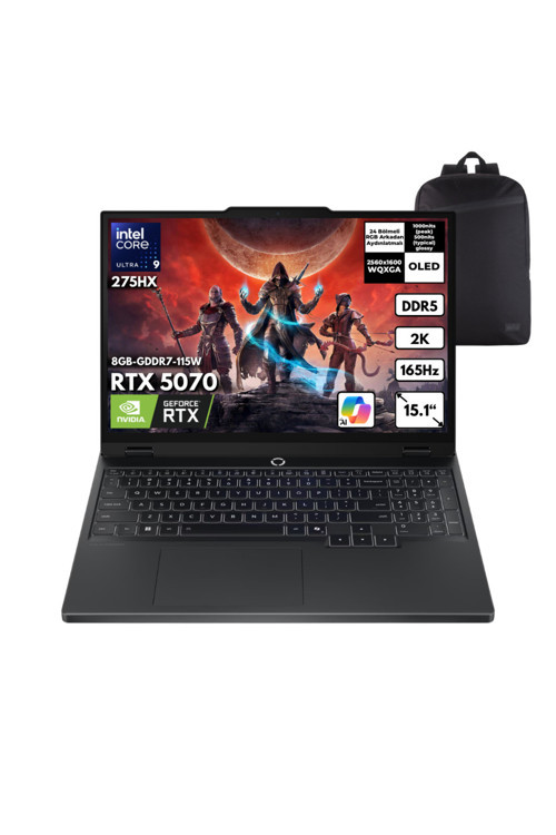 Legion 5 15IAX10 U9-275HX 32GB 4TB RTX5070 115W 15.1" Win11 Pro +S.Çantası 83F00024TRHMF21