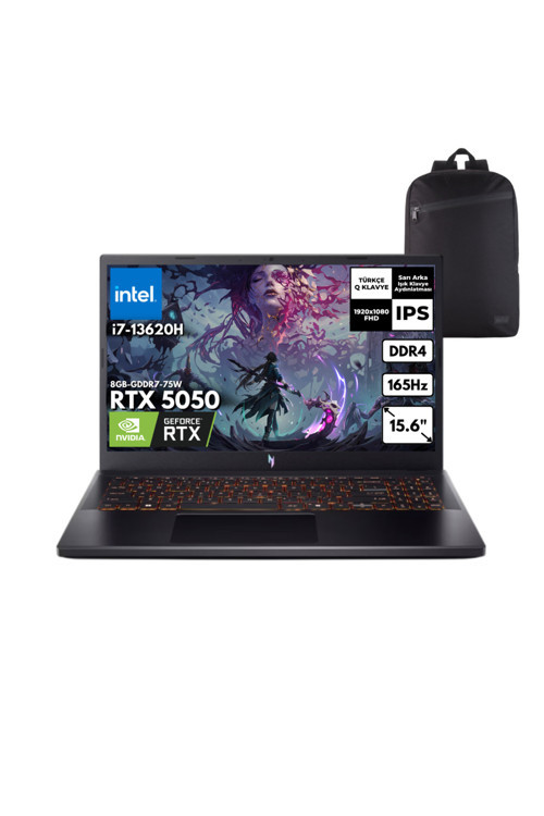 Nitro V15 i7-13620H 40GB 1TB RTX5050 (75W) 15.6" FHD Win10 Home +S.Çantası NH.QZ7EY.005HMF52