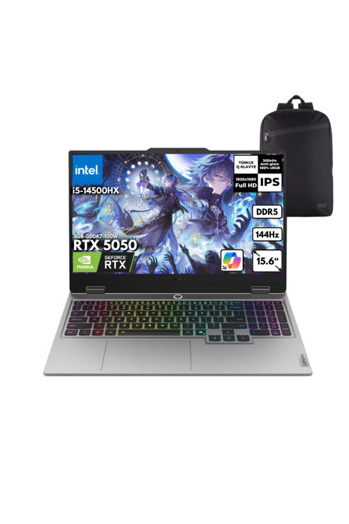 LOQ 15IRX10 i5-14500HX 64GB 4 TB RTX5050 (100W) 15.6" Freedos +S.Çantası 83JE012FTRHMF13