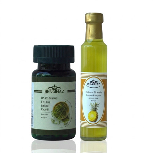 Pinealis Ananas Karışımlı Sirke ve Rosmarinus FitPlus Kapsül İkili Set