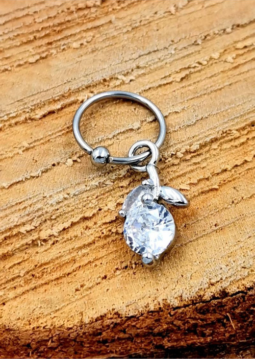 Çelik Zirkon Taşlı Piercing