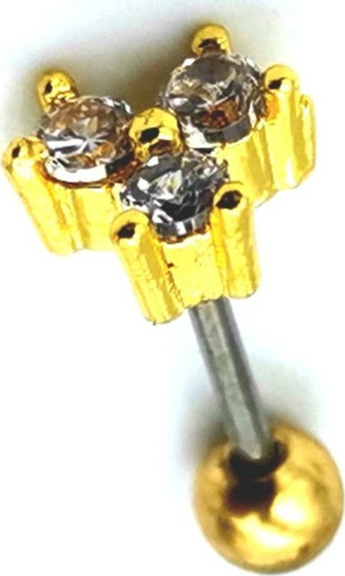 Çelik Zirkon Taşlı Piercing