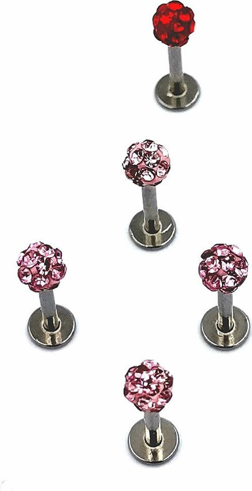 Renkli Taşlı Çelik 5 Adet Kaş Tragus Piercing