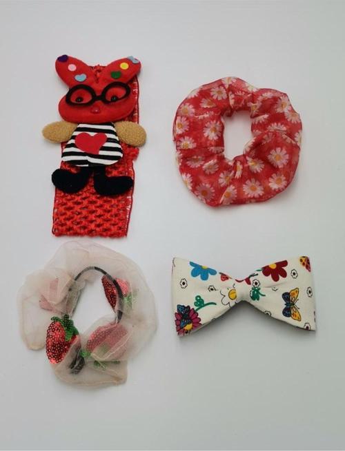 Renkli Desenli Taç Toka Bandana Set