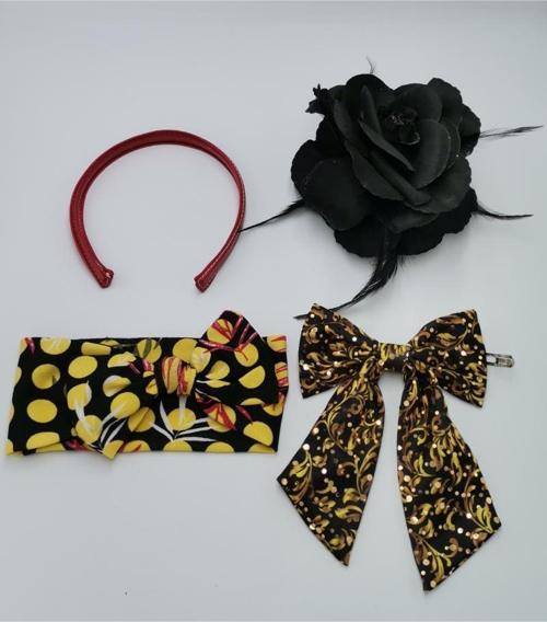 Renkli Desenli Taç Toka Bandana Set