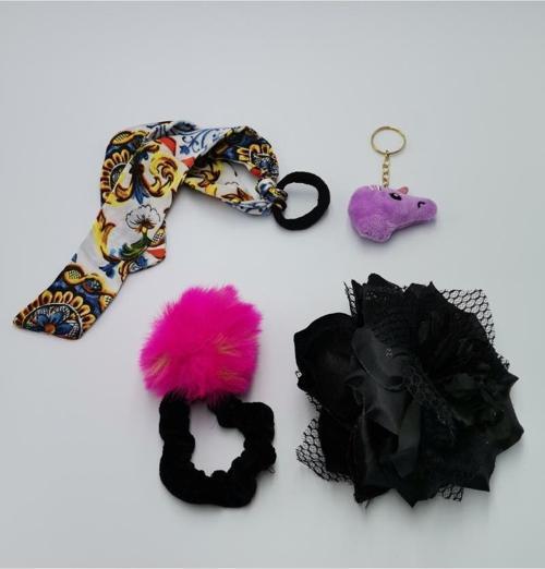 Renkli Desenli Taç Toka Bandana Set