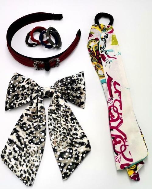 Renkli Desenli Taç Toka Bandana Set
