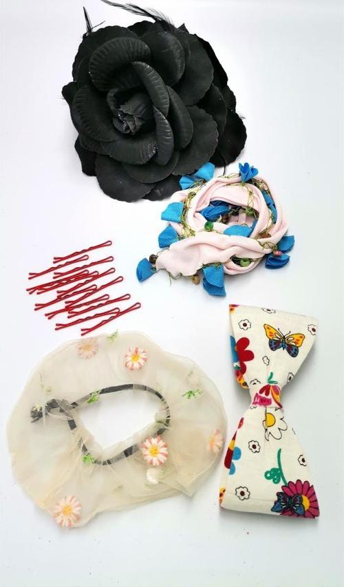 Renkli Desenli Taç Toka Bandana Set