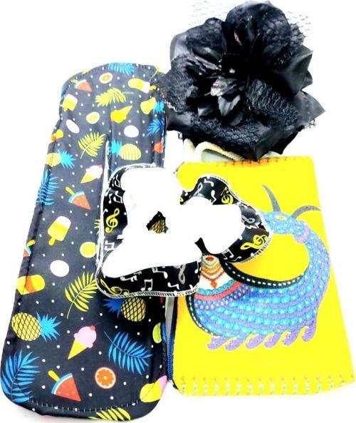 Renkli Desenli Taç Toka Bandana Set