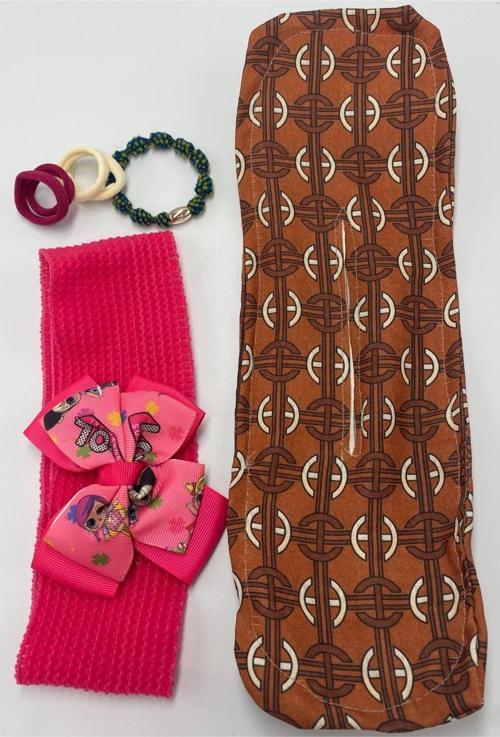 Renkli Desenli Taç Toka Bandana Set