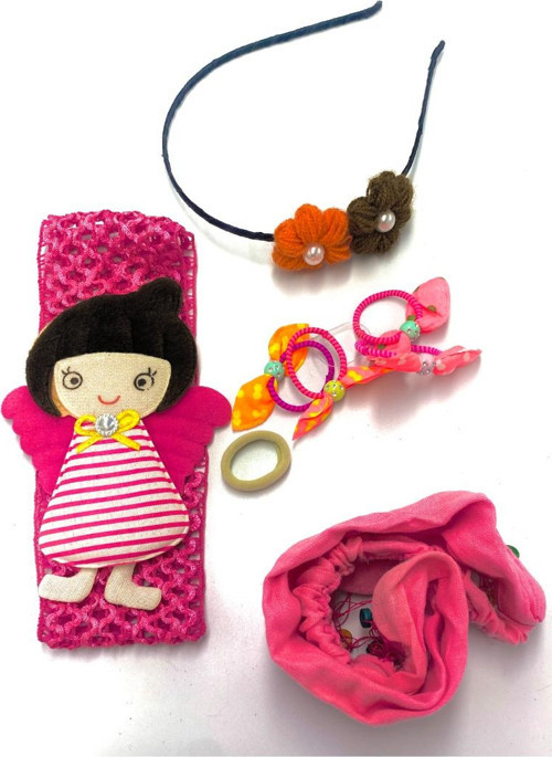 Renkli Desenli Taç Toka Bandana Set