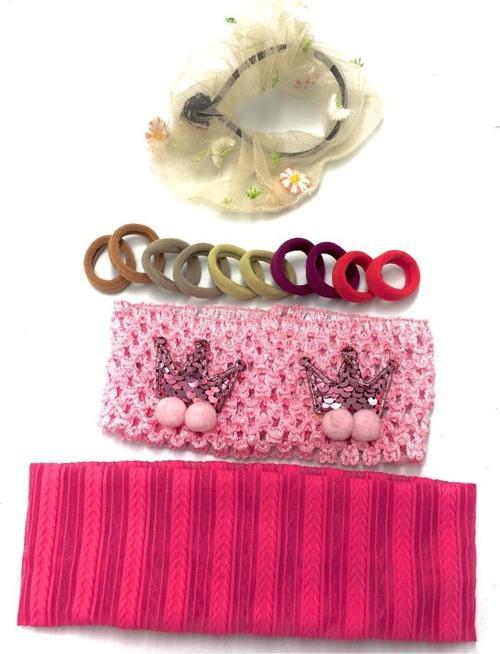 Renkli Desenli Taç Toka Bandana Set