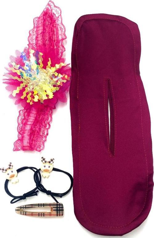 Renkli Desenli Taç Toka Bandana Set