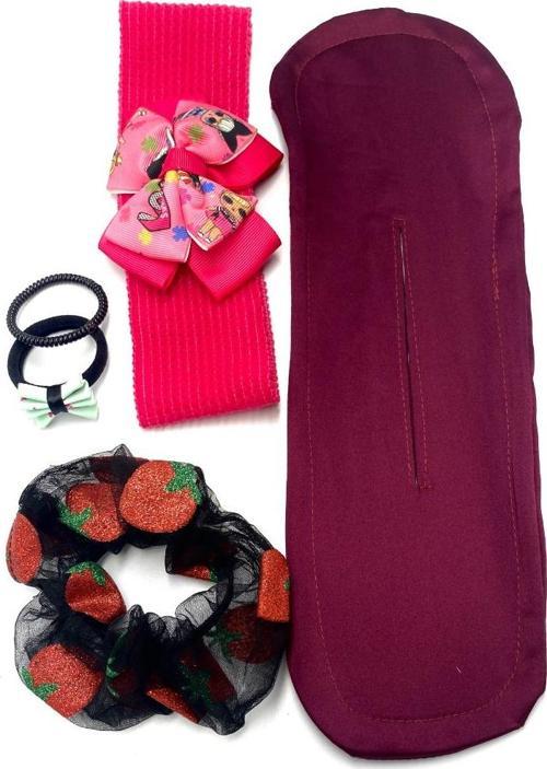 Renkli Desenli Taç Toka Bandana Set