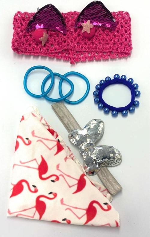 Renkli Desenli Taç Toka Bandana Set