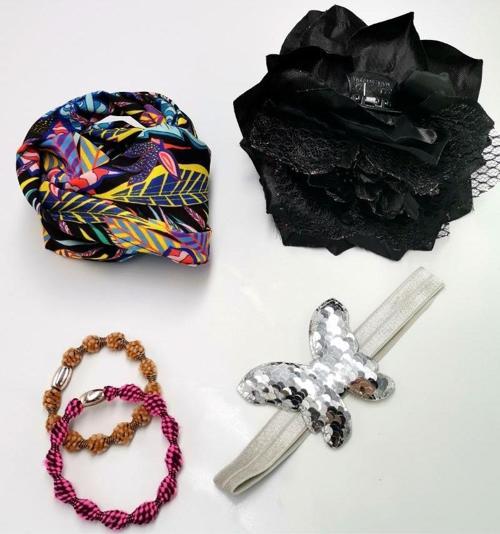 Renkli Desenli Taç Toka Bandana Set