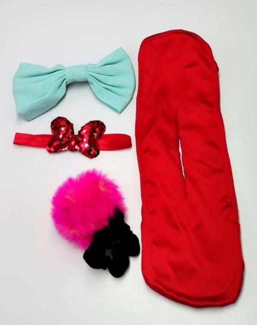 Renkli Desenli Taç Toka Bandana Set