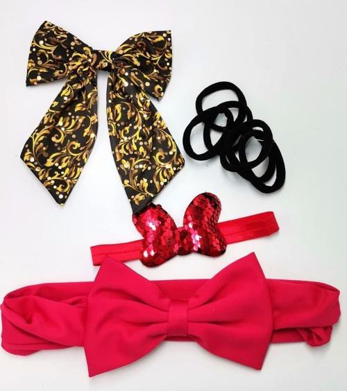 Renkli Desenli Taç Toka Bandana Set