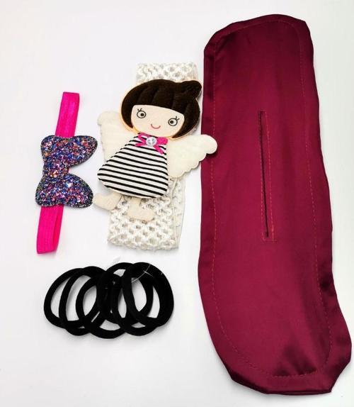 Renkli Desenli Taç Toka Bandana Set