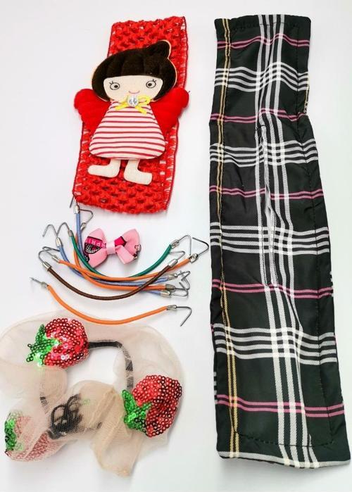 Renkli Desenli Taç Toka Bandana Set