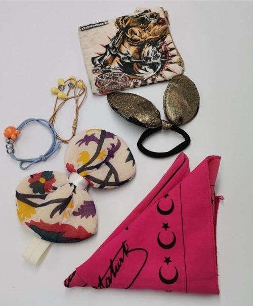 Renkli Desenli Taç Toka Bandana Set