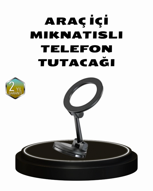 360° Dönebilen Katlanır Manyetik Araç Telefon Tutucu – MagSafe Uyumlu, Kompakt ve Şık Tasarım