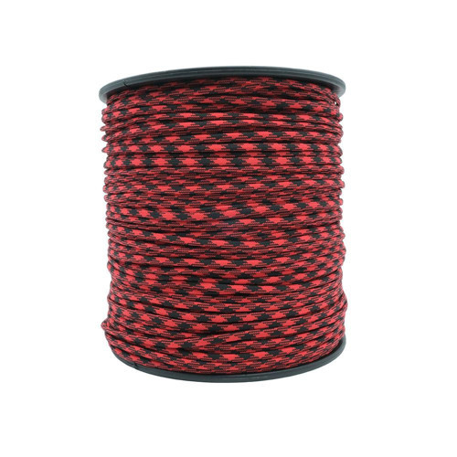Bileklik ve Outdoor Paracord İp 4 mm No:22 100 Metre Kırmızı Siyah Desen