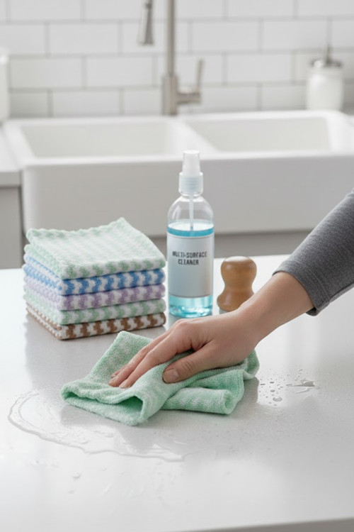 6'Lı Premium Mikrofiber Temizlik Bezi Seti - Ultra Emici Dokulu - Tüm Yüzeyler İçin Özel Seri