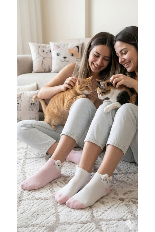 2'li Kedi Tüylü Patik