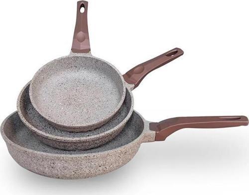 3737 Fry Pan Döküm Granit 3 Parça Tava Seti Kumbeji (20-24-28 cm)