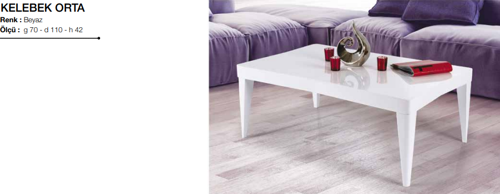 Orta sehpa Osm 11806 KELEBEK Klasik MODEL Parlak Beyaz Kayın RETRO ayak  El Yapı