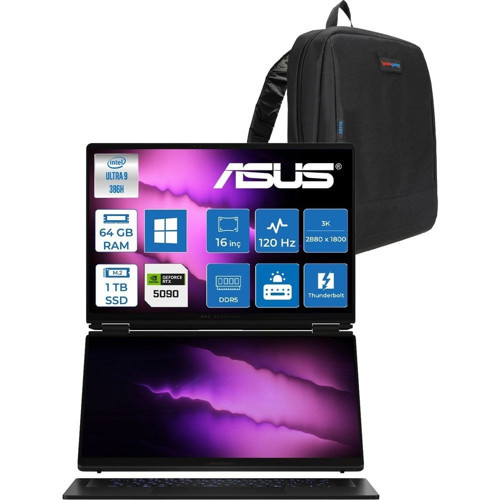 Rog Zephyrus Duo (2026) Intel Core Ultra 9 386H 64GB Ddr5 1tb Windows 11 Pro Geforce Rtx 5090 24GB Çift Ekran 16" Dokunmatik 3k (2880 x 1800) OLED 120Hz 0.2ms GX651AXSR051WP01 + Zetta Çanta
