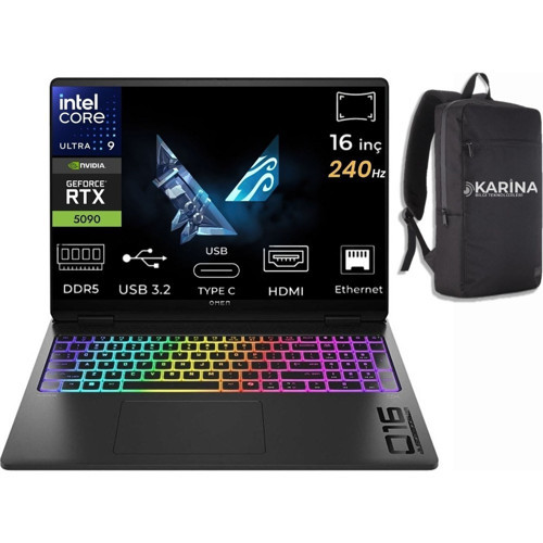 Omen Max 16-AH0001NT Ultra 9 275HX B8SK8EA-K04 128GB 1tb RTX5090 24GB Freedos 16" OLED Wqxga 240Hz Gaming Laptop