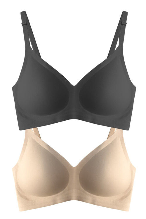 Seamless Bra - Soft | Lazer Kesim Balensiz Ayarlanabilir Askılı Dikişsiz Kadın Sütyen 2'li Paket-2