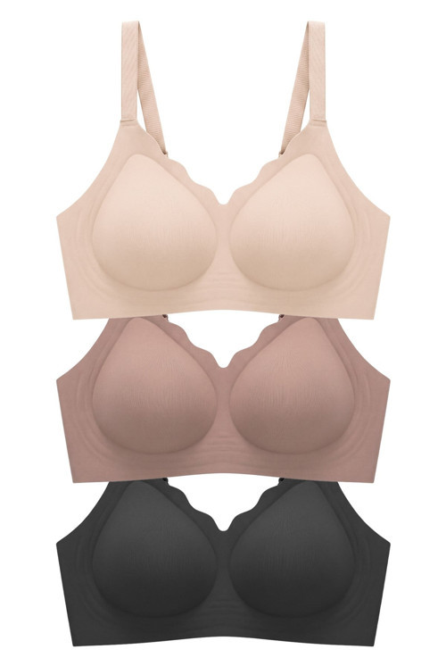 Seamless Bra - Smooth | Lazer Kesim Balensiz Ayarlanabilir Askılı Dikişsiz Kadın Sütyen 3'lü Paket