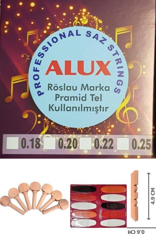 Röslau Pyramid Kalite Uzun Sap Takım Saz Teli(0.20)+10 Adet Tezene + 1 Adet Eşik + 7 Adet Burgu