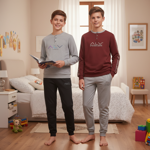 Genç Erkek Pamuklu 2 Adet 2'li Pijama Takımı AL009 V1, AL003 V1 BB2462