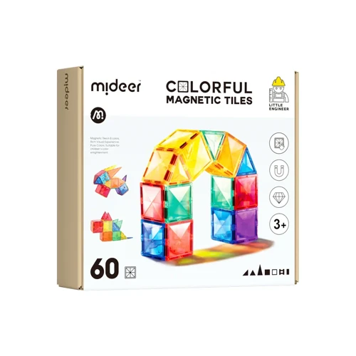 Renkli Magnetic Tiles - 60 Parça