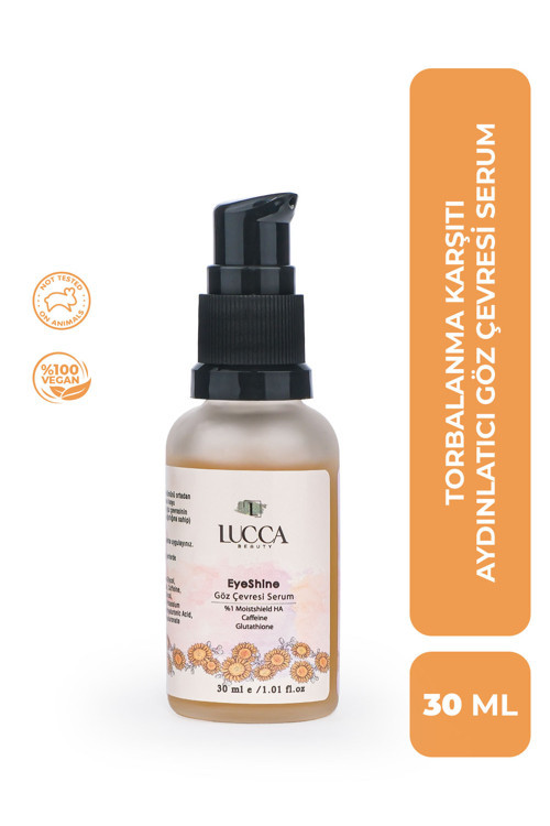 Lucca EyeShine Torbalanma Karşıtı Göz Çevresi Serum 30 ml - C Vitamini, Glutatyon ve Hyaluronik Asit İçeren Cilt Serumu