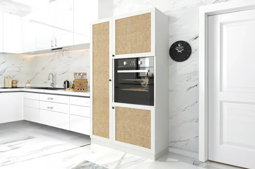 ankastre fırın dolabı banu mat beyaz 180*100*56 jut kare kapak MDF gövde