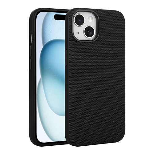 iPhone 15 Kılıf M-Safe Şarj Özellikli Kumaş Tasarımlı Miami Sert PC Kılıf