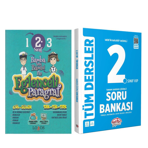 Lodos Yayınları 2. Sınıf Eğlenceli Paragraf ve Editör Tüm Dersler Soru Bankası Seti 2 Kitap