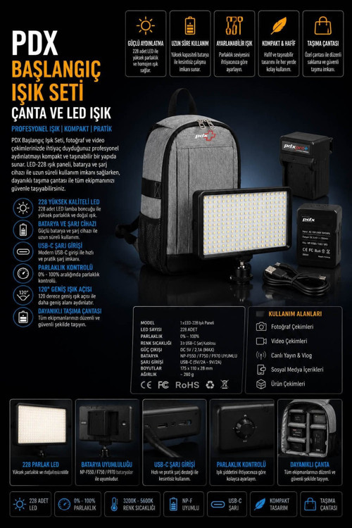 Başlangıç Seti | Çanta ve Led Işık