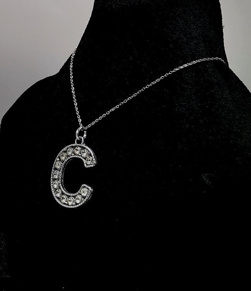 Zirkon Taşlı "C" HarfliRenkli Kolye