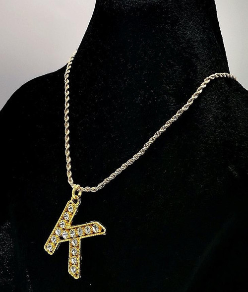 Zirkon Taşlı "K" Harfli Renkli Kolye