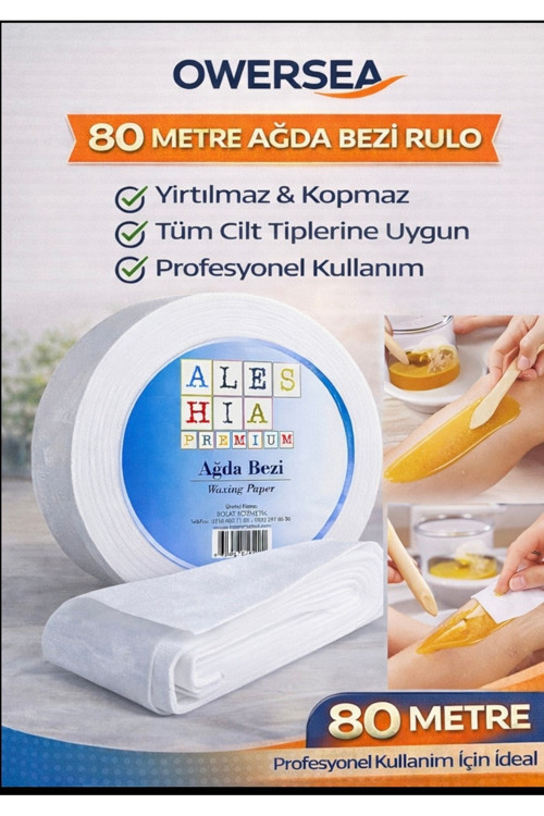 80 Metre Ağda Bezi Rulo – Yırtılmaz Kopmaz, Tüm Cilt Tiplerine Uygun Profesyonel Kullanım.