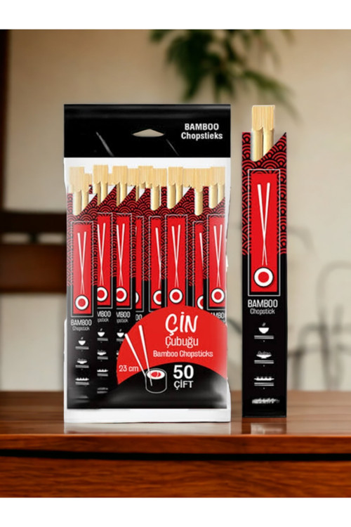 Bambu Chopstick 50 Çift Çin Yemek Çubuğu – Doğal Bambu Sushi,Noodle İçin Uzakdoğu çin Yemek Çubuğu
