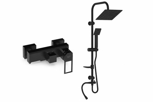 Quadro Siyah Tepe Duş Seti Ve Banyo Bataryası MBB190-S-DST19-3-S