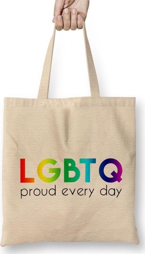 Gay Pride Lgbtq Proud Every Day Pride Bez Çanta Uzun Saplı
